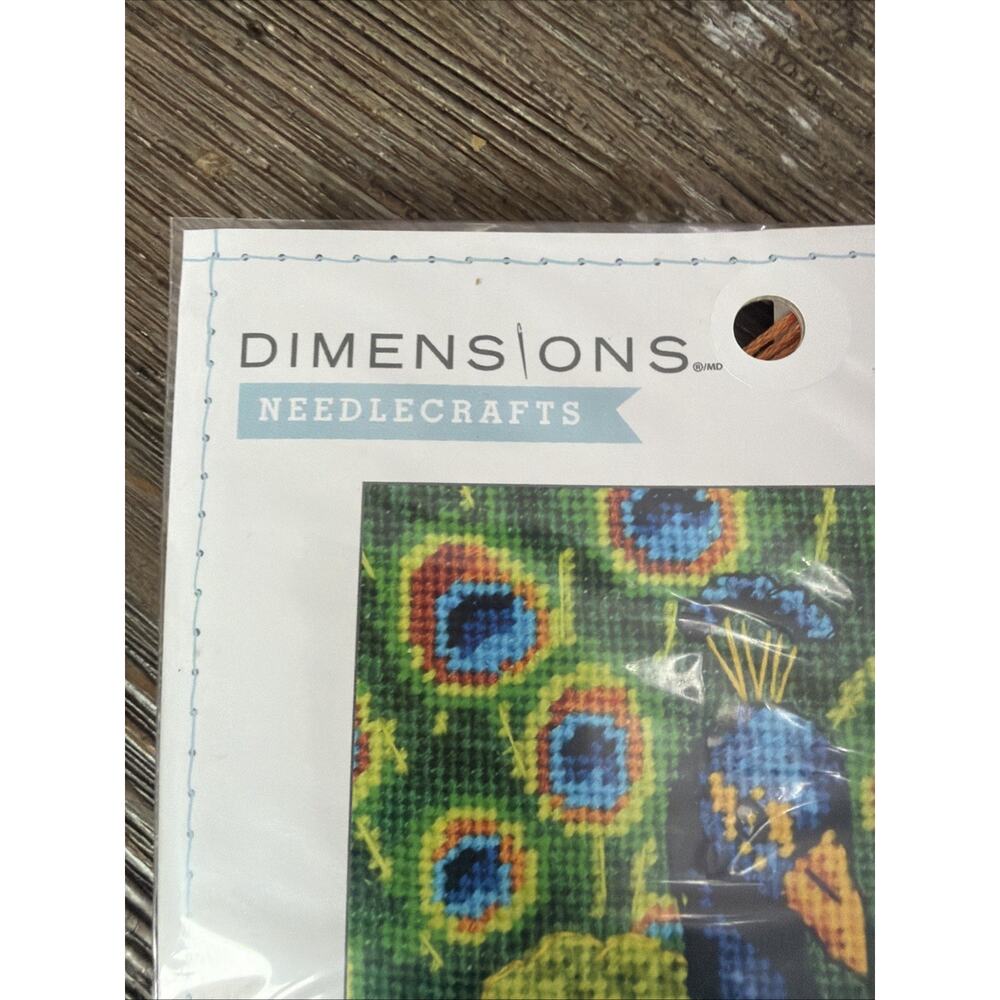 DIMENSIONS 5 * 5 colorful Peacock needle point Kit thread organizer 71-07242 new - Picture 4 of 8